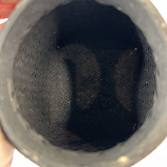 Asian Lacquered Wood And Bamboo Tea Rice Storage Box Home Decor - Picture 10 of 15